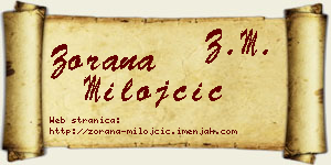 Zorana Milojčić vizit kartica